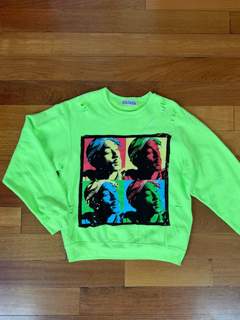 Neon Green Tupac Graphic Sweatshirt